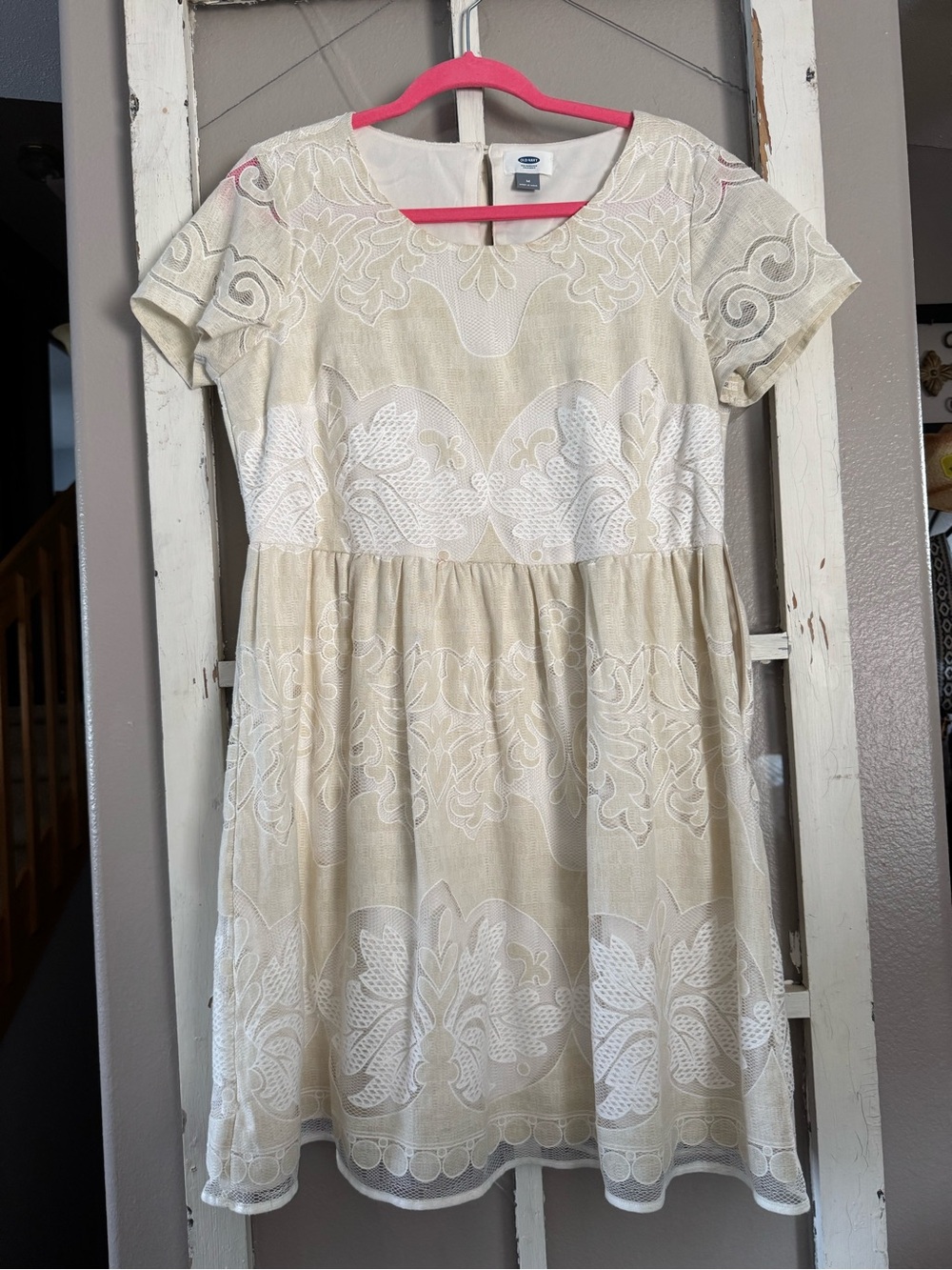 Super cute cream lace covered dress! New!